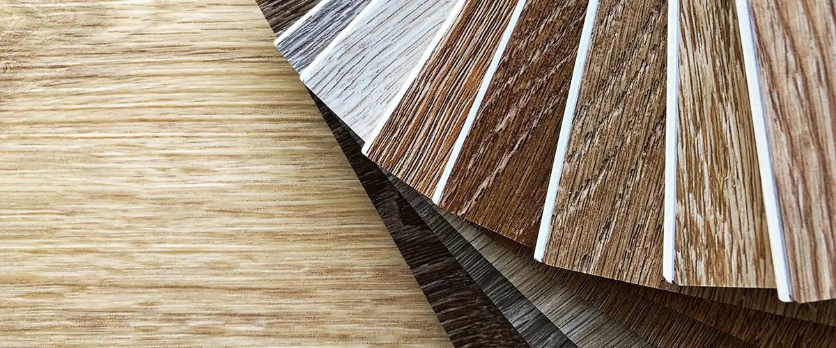 Luxury vinyl plank flooring samples