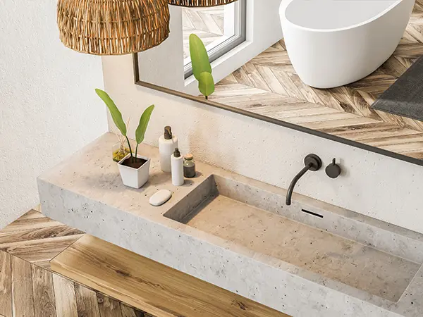 Concrete bathroom countertop