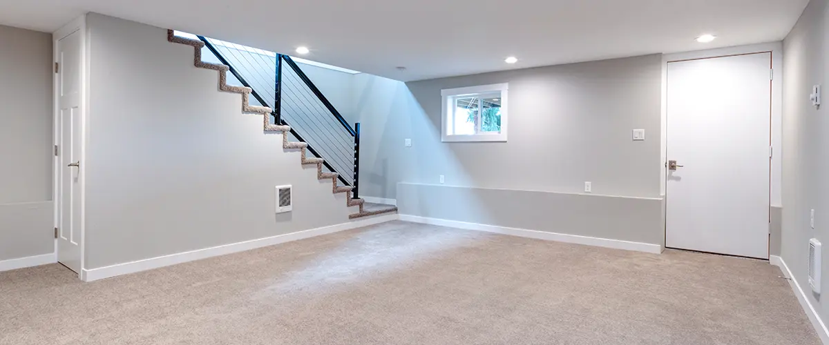 Basement light gray walls