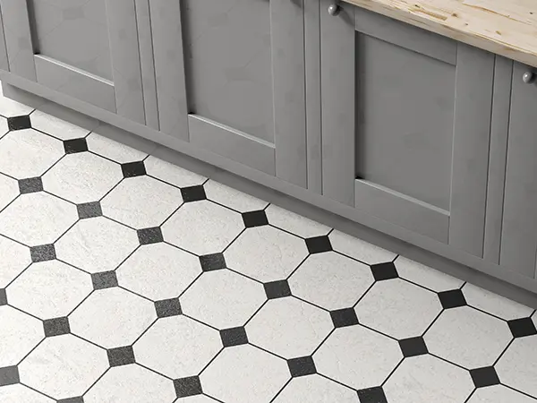 A beautiful tile flooring in a kitchen remodel in Omaha