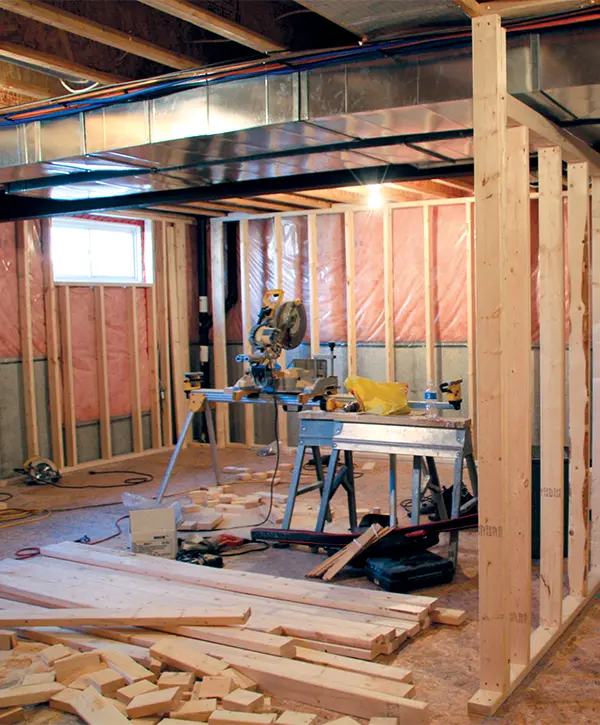 Basement being remodeled by one of the best basement remodeling companies in La Vista, NE