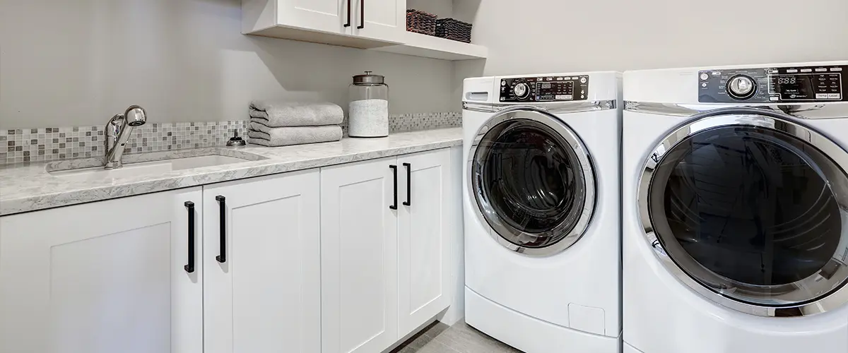 Laundry room in a small basement